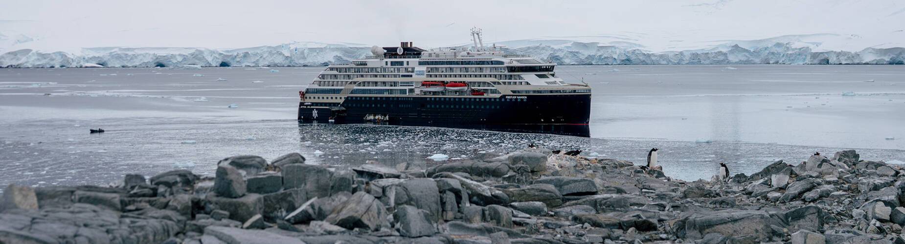 MS Fridtjof Nansen in Damoy Point, Antarctica