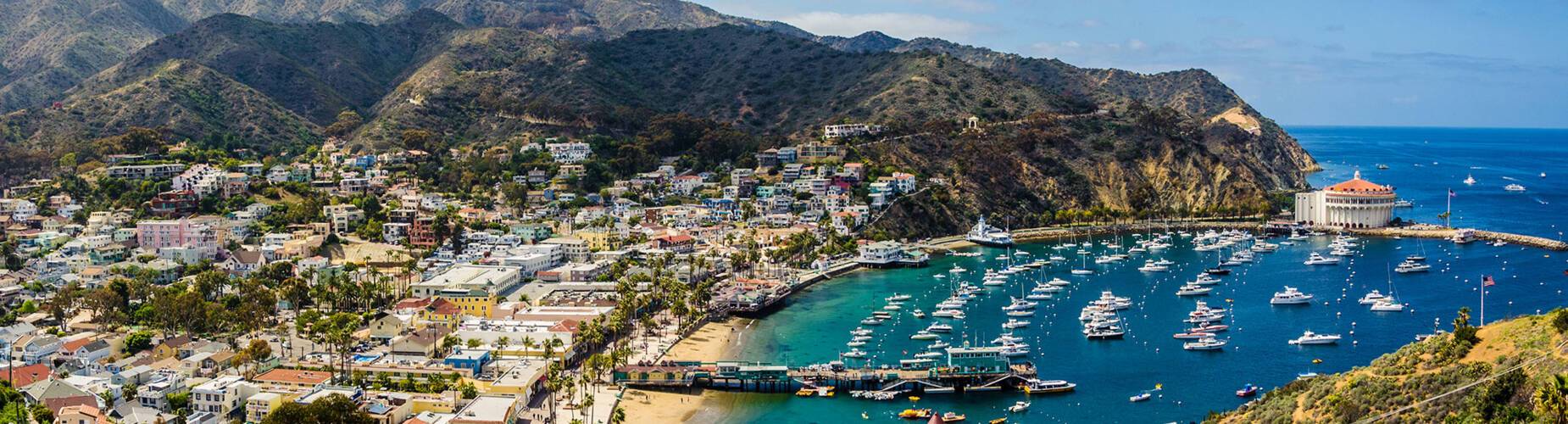 An aerial view of Catalina Island