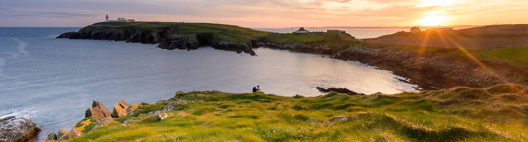 The sun setting over Cork