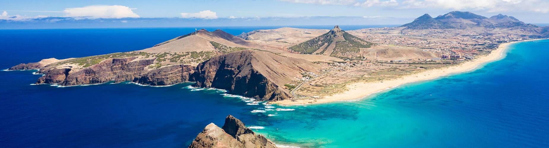 An aerial view of the island of Porto Santo