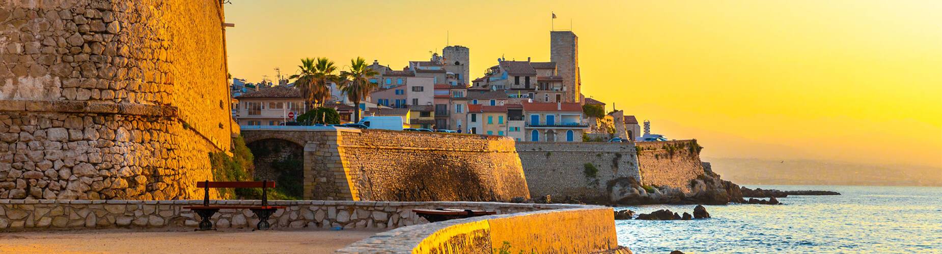 The historic centre of Antibes at sunset