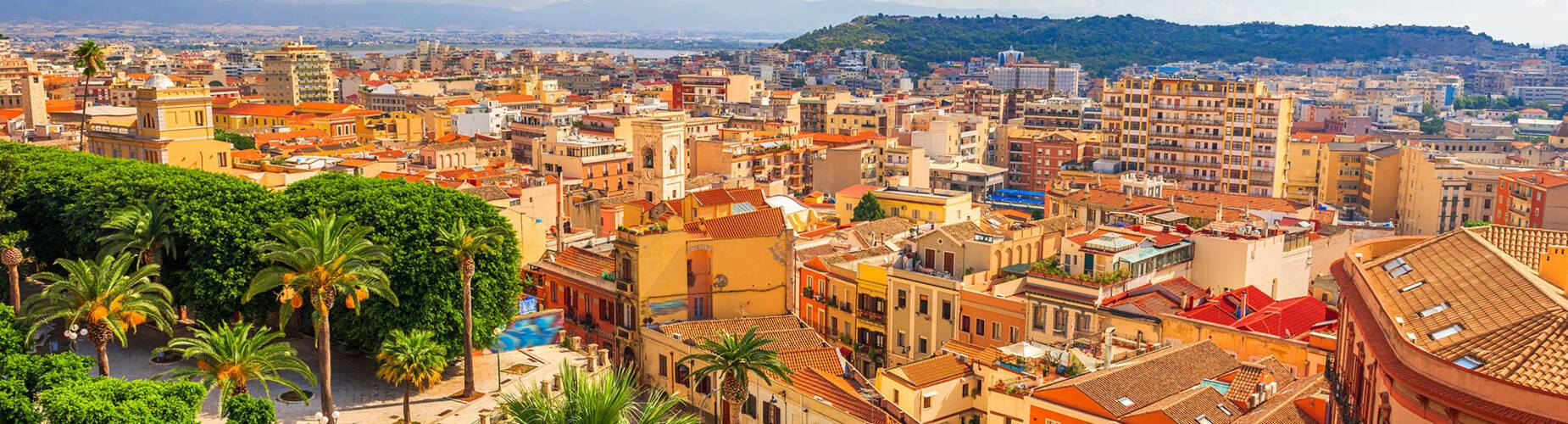 An aerial view of Cagliari