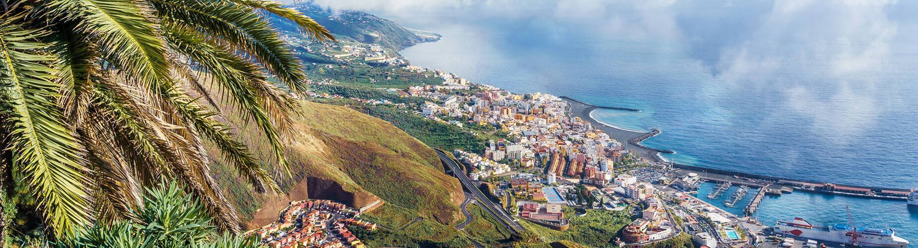An aerial view of Santa Cruz de la Palma