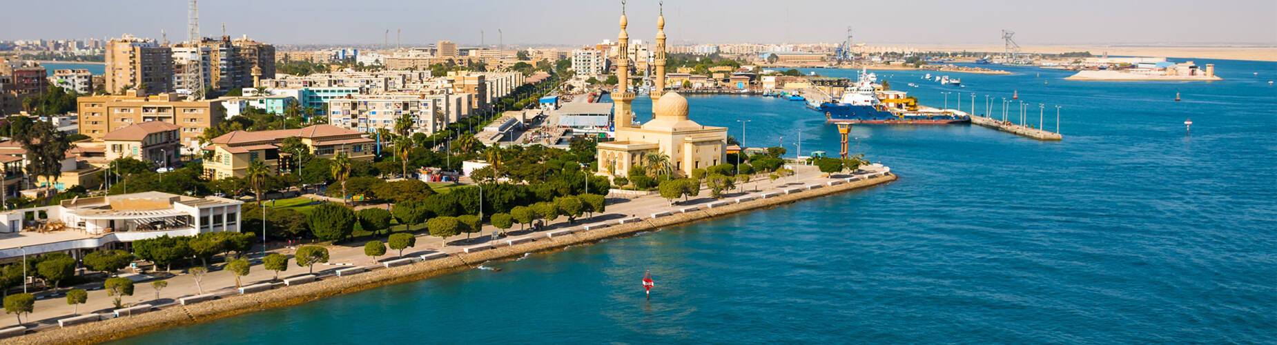 A panoramic view of Suez Port