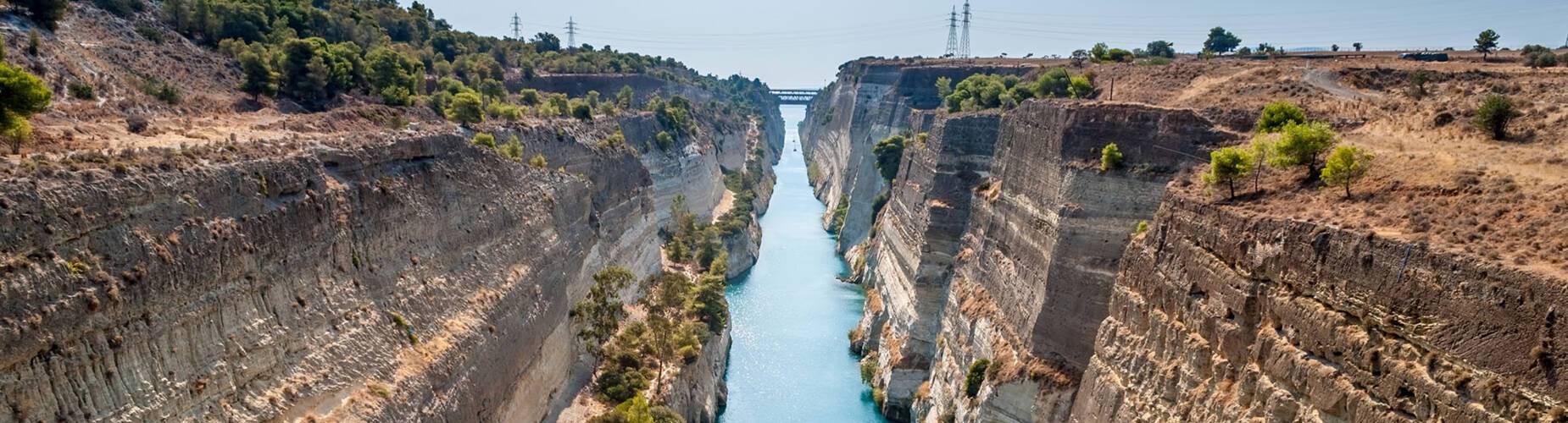 The view of the Corinth Canal