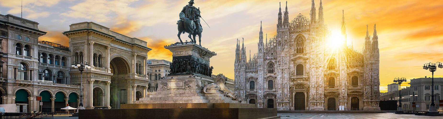 Milan cathedral at sunrise