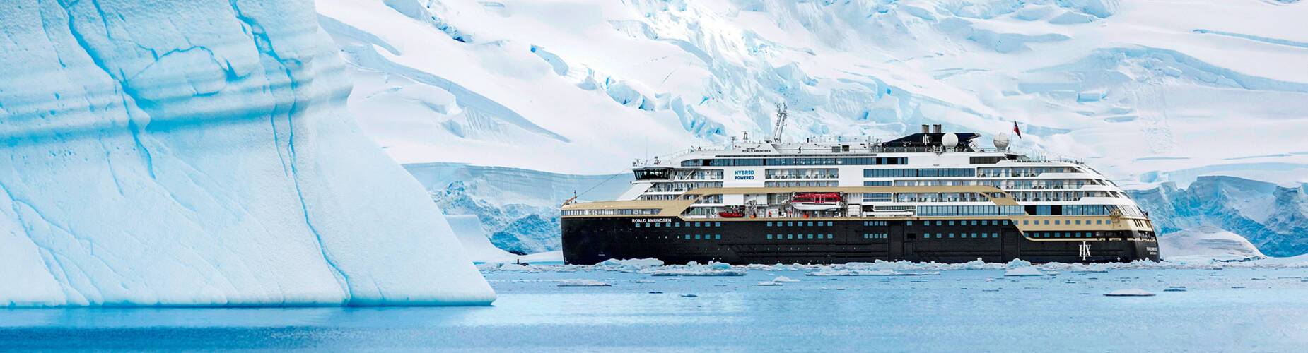 MS Roald Amundsen in Fournier Bay, Antarctica