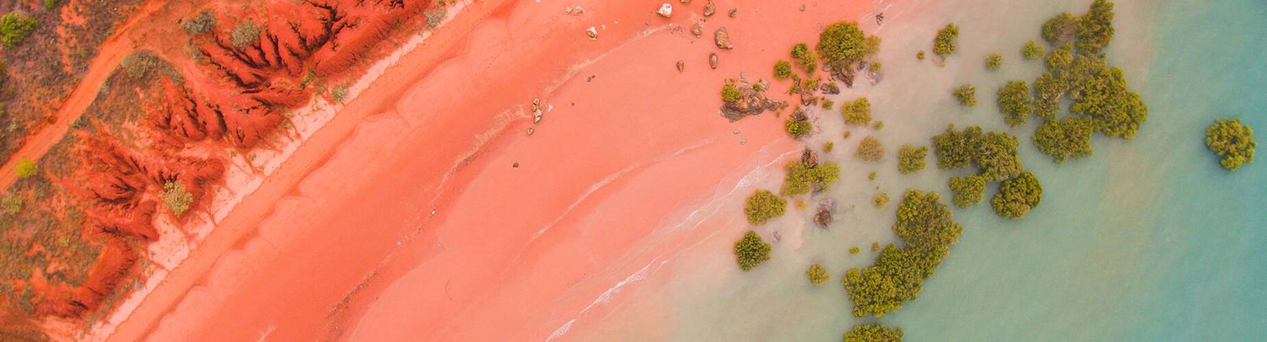 A bird's eye view of Roebuck Bay in Broome