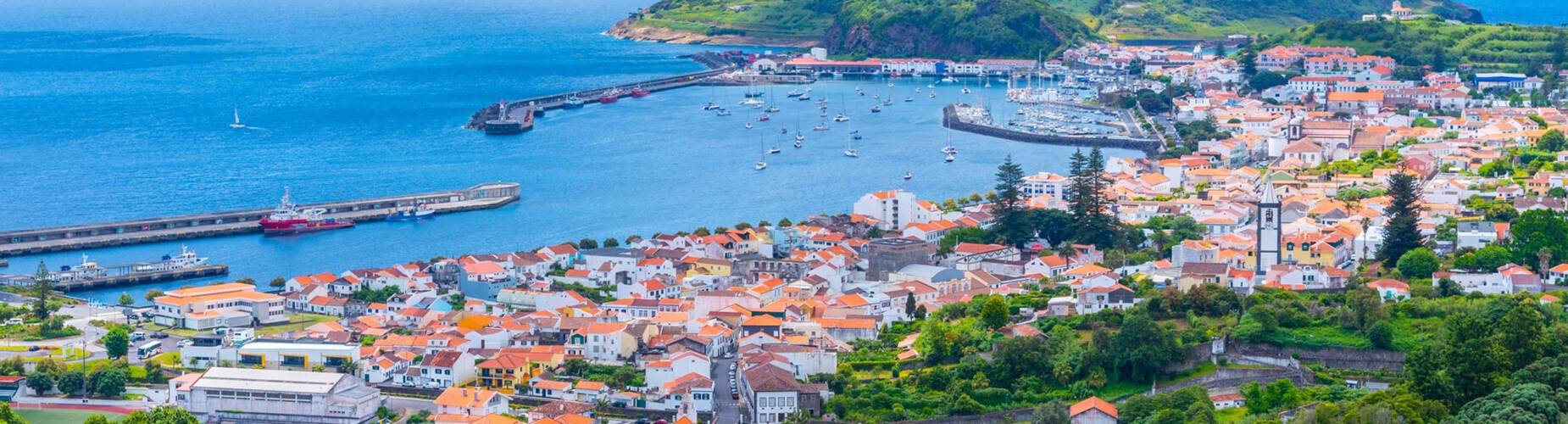 An aerial view of Horta