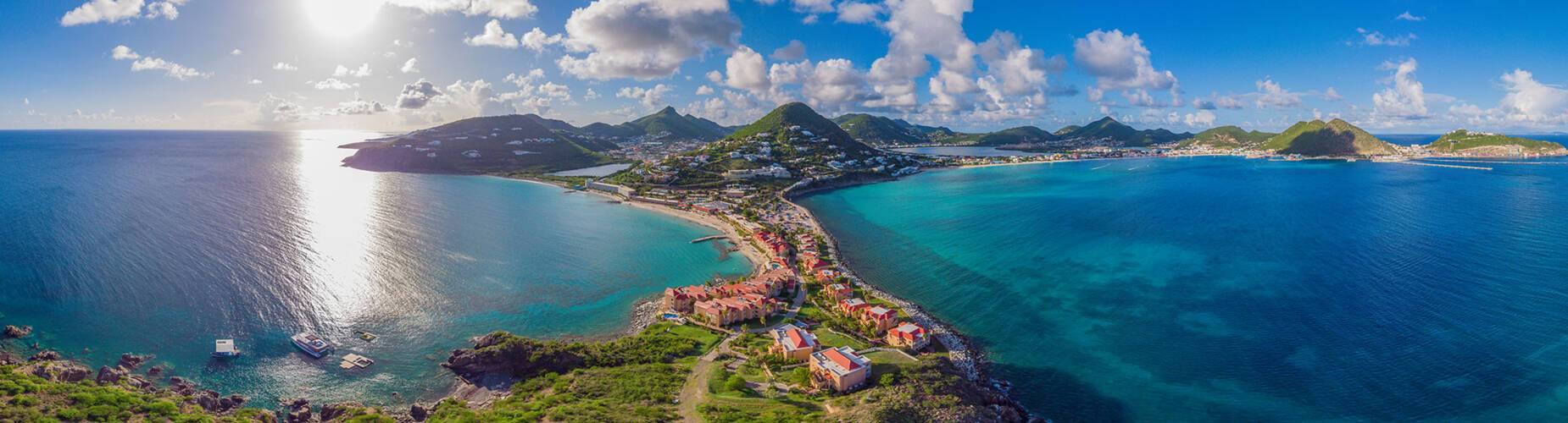 An aerial view over Philipsburg