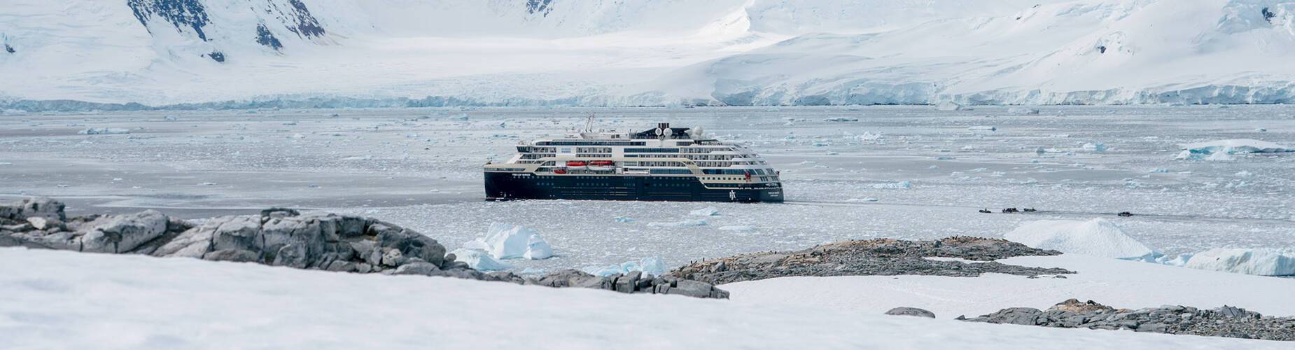 MS Fridtjof Nansen in Damoy Point, Antarctica