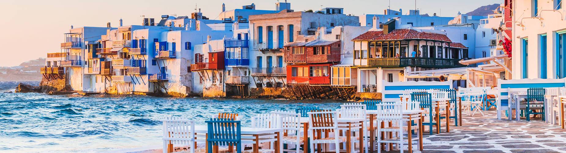 A panoramic view of Mykonos