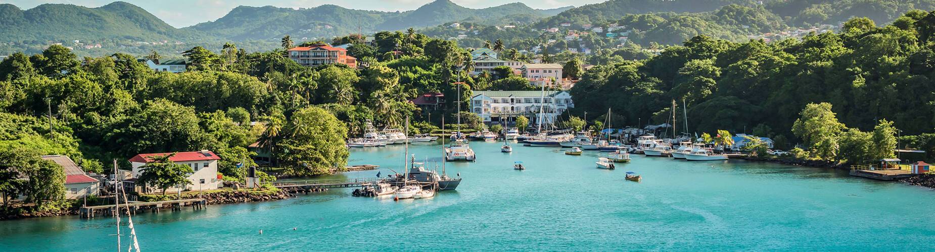 The Bay of Castries in Saint Lucia