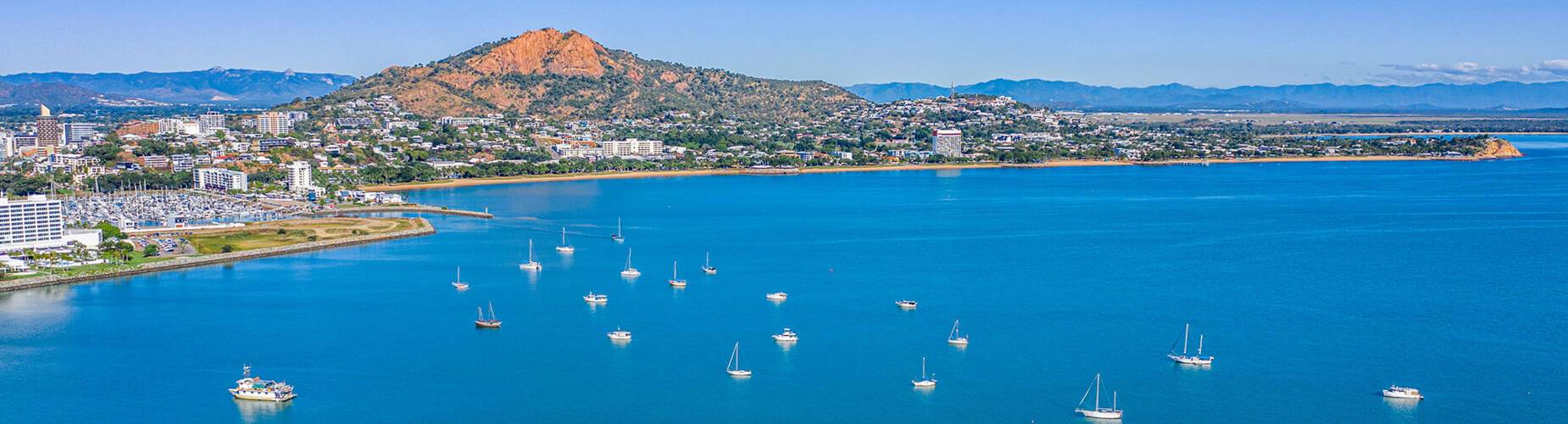 An aerial panoramic view of Townsville