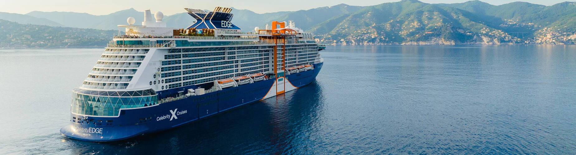 Celebrity Edge sailing into Portofino