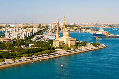 A panoramic view of Suez Port