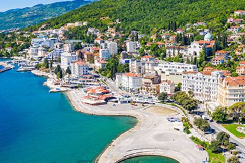 A panoramic aerial view of Opatija