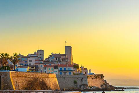 The historic centre of Antibes at sunset