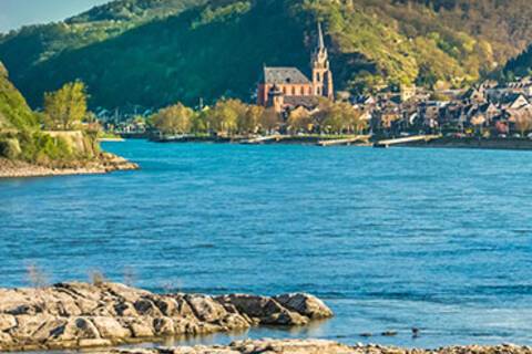 The view of Oberwesel from the Rhine River