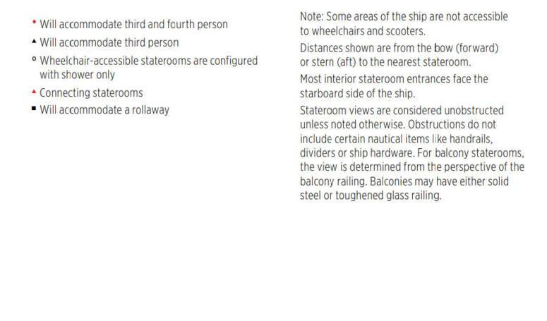 Coral Princess deck plan legend