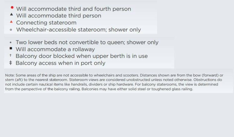 Enchanted Princess deck plan legend