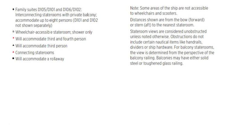 Ruby Princess deck plan legend