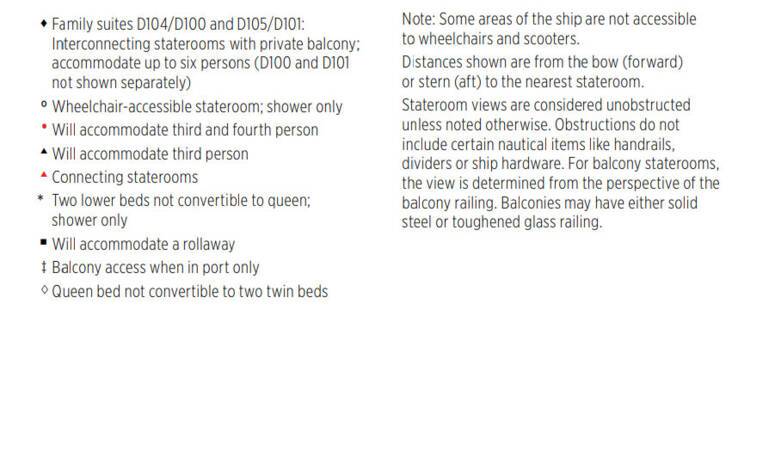 Sapphire deck plan legend