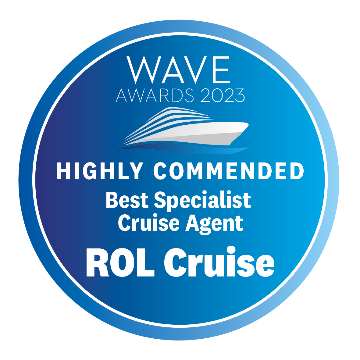 Wave Awards 2023 - Highly Commended Best Cruise Specialist Cruise Agent