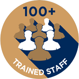 100+ Trained Staff