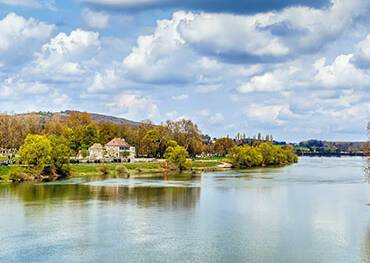 The view from the Saone River near Tournus