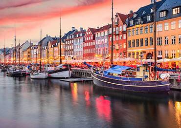 The view of Nyhavn in Copenhagen